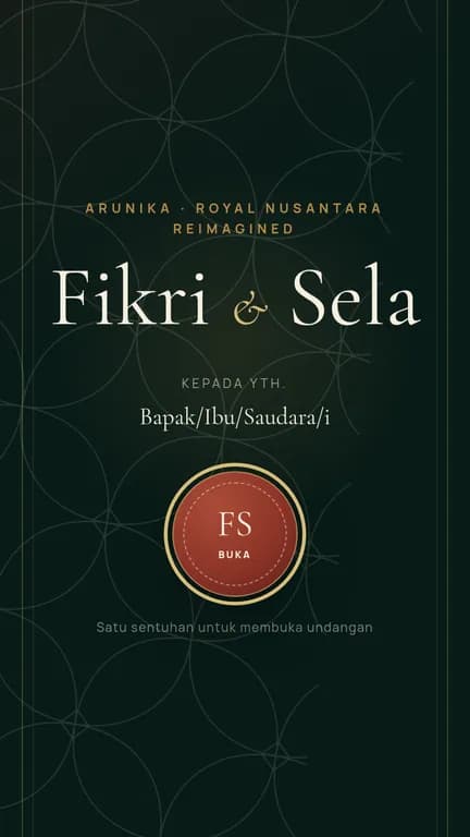 Pratinjau undangan Arunika — Royal Nusantara